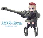  amx50_(personification) beret cannon glasses hat janome_gochou md5_mismatch mecha_musume military original personification pointy_ears solo thighhighs 