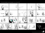  2girls aqua_eyes chibi comic double_bass greyscale gyari_(imagesdawn) hatsune_miku instrument kagamine_rin kaito keyboard_(instrument) monochrome multiple_girls spot_color translated vocaloid 