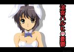  animal_ears brown_eyes bunny_ears bunnysuit letterboxed nagato_yuki nanashi_noiji non-web_source short_hair silver_hair solo suzumiya_haruhi_no_yuuutsu 