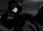  animal_ears cat_ears cat_tail chen dark futon_(kitsune_tsuki) greyscale horror_(theme) monochrome solo tail touhou 