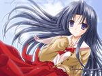  blind kawana_misaki long_hair one school_uniform serafuku solo wind yamu_(reverse_noise) 