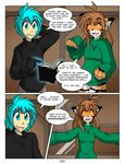  book clothing comic feline female flora_(twokinds) happy human keidran magic male mammal shirt tiger tom_fischbach trace_legacy twokinds 