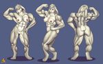  anthro back biceps bodybuilder breasts butt female flexing front invalid_tag lagomorph lapine looking_at_viewer mammal muscles muscular_female navel nipples nude pose pussy rabbit raised_tail smile solo ultrafox 