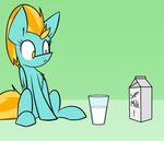  carton chest_tuft cutie_mark dileak dileakstudios equine eyelashes female friendship_is_magic fur glass glass_cup green_fur hair horse lightning_dust_(mlp) looking_down mammal milk milk_carton my_little_pony pegasus pony sitting solo tuft two_tone_hair wings yellow_eyes 