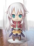  anceril_sacred bad_id bad_pixiv_id chibi commentary_request gloves green_eyes hand_on_hip long_hair looking_at_viewer mishima_kurone nendoroid open_mouth original shirokami_project skirt smile solo very_long_hair 