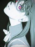  akemi_homura despair head_tilt long_hair mahou_shoujo_madoka_magica monochrome purple_eyes red_pupils shaft_look solo spot_color sukocchi_moruto tears 