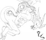 black_and_white blaze buttercup_saiyan claws cum cum_in_ass cum_in_mouth cum_inside dragon erection fangs forked_tongue forked_tpngue furred_dragon horn looking_at_viewer male monochrome penis raised_tail scalie sharp_teeth solo teeth tongue uncolored western_dragon wings 