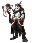  armor bandage biceps black_fur canine chest_tuft claws clothing feather fur grey_fur istani loincloth magic_user male mammal muscles pecs plain_background polearm robe shaman solo staff standing toe_claws toned topless tribal_spellcaster tuft white_background white_fur wolf yellow_eyes 