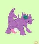  back_turned erection looking_back male nidoking nintendo pcred566 penis pok&#233;mon raised_tail solo video_games 