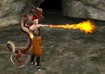  2008 3d apprentice cgi chinese_dragon dragon fire hair human lazra magic master red_hair scalie student tattoo teacher 