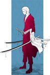  1boy male male_focus one_piece rain roronoa_zoro solo standing susu_(hariai) sword weapon wet 