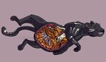  abdominal_bulge airless belly bulge claws duo feline feral fur happy internal male mammal nines panther paws raised_leg reclining relaxing soft_vore spots stripes tiger translucent vorarephilia vore 
