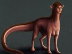  brown_eyes brown_hair female hair human_skin invalid_tag nude solo sphinx standing ykoriana 