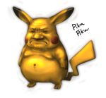  blargh english_text frown human male mammal nintendo overweight pikachu plain_background pok&#233;mon pok&eacute;mon rodent solo standing text transparent_background video_games 