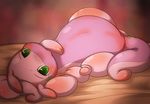  andya bed blush chubby dragon goodra green_eyes lying nintendo on_back on_bed pok&#233;mon pok&eacute;mon solo video_games wide_hips 