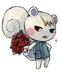  bottomless flower looking_at_viewer male mammal marshal marshal_(animal_crossing) nintendo rodent rose squirrel unknown_artist video_games 