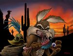  avian bird blood bone canine claws coyote eyeball labrenzink looney_tunes male mammal roadrunner teeth warner_brothers wile_e._coyote 