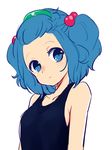  alternate_hairstyle blue_eyes blue_hair forehead ica kawashiro_nitori looking_at_viewer one-piece_swimsuit sketch solo swimsuit touhou upper_body 