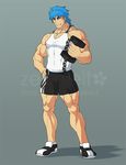  blue_hair muscle muscles tank_top tights toriko toriko_(series) weight 
