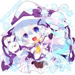  2014 bad_id bad_pixiv_id blue_eyes blue_hair bunny cape character_name chibi haru431 hat hatsune_miku long_hair open_mouth pantyhose snowflakes suki!_yuki!_maji_magic_(vocaloid) twintails very_long_hair vocaloid wand witch_hat yuki_miku yukine_(vocaloid) 