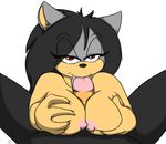  between_legs black_fur black_hair breast_grab breast_squeeze breasts bubble_kitten17 cat erection feline fellatio female fur grey_fur hair invalid_color male mammal nipples oral oral_sex original_character penis sega sex sonic_(series) straight titfuck tongue tongue_out 