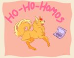  abstract_background canine computer dancing dog female flower laptop open_mouth pom pom_gets_wifi pomeranian reaction_image smile solarflaredragon text 