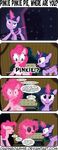  ? blue_eyes comic cutie_mark daringdashie dialog duo english_text equine eyes_closed female feral friendship_is_magic frown fur glowing hair horn horse long_hair looking_at_viewer magic mammal mask multi-colored_hair my_little_pony open_mouth pink_fur pink_hair pinkie_pie_(mlp) pony purple_eyes purple_fur purple_hair shocked smile stairs text tongue twilight_sparkle_(mlp) winged_unicorn wings 