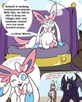  &lt;3 ammon anthro armor black_dragon comic dialog dragon eeveelution english_text horn male nintendo one_eye_closed pok&#233;mon pok&eacute;mon ruze scalie slap sylveon text video_games wink zerofox1000 