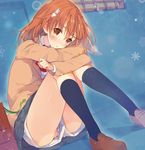  brown_eyes brown_hair gekota hair_ornament hairpin misaka_mikoto panties school_uniform shorts skirt solo to_aru_kagaku_no_railgun to_aru_majutsu_no_index tsunekawa_niwasuke underwear upshorts 