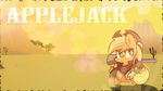  applejack_(mlp) badge blonde_hair chibi chubby clothing coat cowboy_hat cute english_text equine female feral freckles friendship_is_magic frown fur green_eyes gun hair hat horse lifeloser long_hair mammal my_little_pony orange_fur outside pony ranged_weapon shirt shotgun solo standing text weapon xris777 