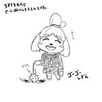 animal_crossing canine female isabelle_(animal_crossing) mammal nintendo translation_request unknown_artist video_games 