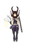  bad_id bad_pixiv_id beetle blush brown_eyes brown_hair bug double_v helmet insect japanese_clothes kaga_(kantai_collection) kantai_collection onsen_nakaya side_ponytail sitting skirt solo stag_beetle thighhighs v 