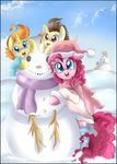  amber_eyes blonde_hair blue_eyes bow brown_hair cloud clouds coat cub cutie_mark derpy_hooves_(mlp) dinky_hooves_(mlp) equine female feral friendship_is_magic fur grey_fur group hair hat hi_res horn horse legwear long_hair looking_at_viewer male mammal my_little_pony open_mouth orange_hair outside pegasus pink_fur pink_hair pinkie_pie_(mlp) pony pound_cake_(mlp) pridark pumpkin_cake_(mlp) scarf sky smile snow snowman standing stockings tongue unicorn wings yellow_eyes young 