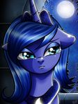  blue_fur blue_hair crown crying equine female feral friendship_is_magic frown fur hair horn horse long_hair mammal moon my_little_pony night open_mouth pony princess_luna_(mlp) princesssilverglow solo tears winged_unicorn wings 