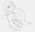  animal_genitalia anus balls crossgender equine erection fluttershy_(mlp) friendship_is_magic horsecock looking_at_viewer looking_back male mammal my_little_pony pegasus penis plain_background sketch slendidnt solo white_background wings 