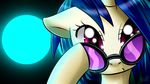  equine eyewear female feral friendship_is_magic fur hair horn horse long_hair looking_at_viewer mammal my_little_pony open_mouth pony princesssilverglow purple_eyes solo sunglasses two_tone_hair unicorn vinyl_scratch_(mlp) wallpaper white_fur 