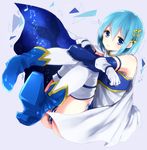  armband blue_eyes blue_hair cape etsuo gloves hair_ornament hairclip highres mahou_shoujo_madoka_magica miki_sayaka musical_note short_hair solo thighhighs 