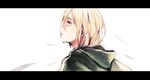  bad_id bad_pixiv_id blonde_hair blue_eyes cape christa_renz from_side half-closed_eyes hood letterboxed mln open_mouth profile shingeki_no_kyojin short_hair solo 
