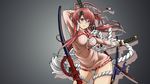  blue_eyes blush hyakka_ryouran_samurai_girls long_hair panties pink_hair sword underwear weapon yagyuu_juubei 