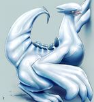  bamia chubby digitigrade dripping female fluids legendary_pok&#233;mon legendary_pokemon looking_back lugia nintendo pok&#233;mon pok&eacute;mon pussy_juice suggestive video_games wet 