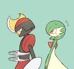  bisharp couple gardevoir nintendo no_humans pokemon pokemon_(game) shiwo_(siwosi) 