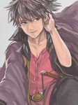  bad_id bad_pixiv_id black_hair facial_hair green_eyes male_focus ponytail raven_(tales) solo stubble tales_of_(series) tales_of_vesperia unco_wc 