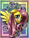  blue_eyes blush cutie_mark equine female fluttershy_(mlp) friendship_is_magic hair harwick horse looking_at_viewer mammal my_little_pony pegasus pink_hair pony portrait solo wings 