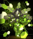  anthro anthrofied bioluminescence black_background breasts dragon elpatrixf female glowing green_background green_skin grey_skin hi_res legendary_pok&#233;mon legendary_pokemon navel nintendo nipples nude plain_background pok&#233;mon pok&eacute;mon pussy solo video_games wide_hips zygarde 