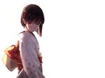  brown_hair japanese_clothes kimono original phantania red_eyes short_hair white 