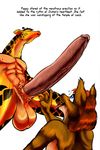  anthro balls biceps big_balls big_breasts big_penis blue_eyes breasts canine claws comic dog dulman english_text erection female fur giraffe hair huge_penis hyper karno looking_at_penis male mammal muscles nipples nude orange_hair pecs penis plain_background poppy text white_background 