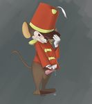  bottomless disney dumbo_(movie) embarrassed erection looking_at_viewer male mammal mouse penis plain_background rodent solo standing tenderule34 timothy_mouse 