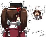 :d ahoge anger_vein bad_id bad_pixiv_id banned_artist bare_shoulders brown_eyes brown_hair crying crying_with_eyes_open detached_sleeves double_bun hair_ornament hairband headgear japanese_clothes kantai_collection kisaragi_zwei kongou_(kantai_collection) laughing long_hair multiple_girls nontraditional_miko open_mouth pointing ribbon-trimmed_sleeves ribbon_trim ryuujou_(kantai_collection) signature skirt smile tears thighhighs translated twintails visor_cap 