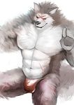  biceps big_muscles bulge canine iceman1984 male mammal muscles nude pecs rouen scar sega shining_(series) shining_force shining_wind solo speedo swimsuit underwear video_games wolf 