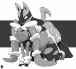  all_fours ambiguous_penetration anthro anthro_on_anthro black_and_white cum cum_inflation cum_inside female inflation lucario male male/female male_penetrating mega_evolution mega_lopunny monochrome nintendo peculiart penetration pok&eacute;mon pok&eacute;mon_(species) sex video_games 